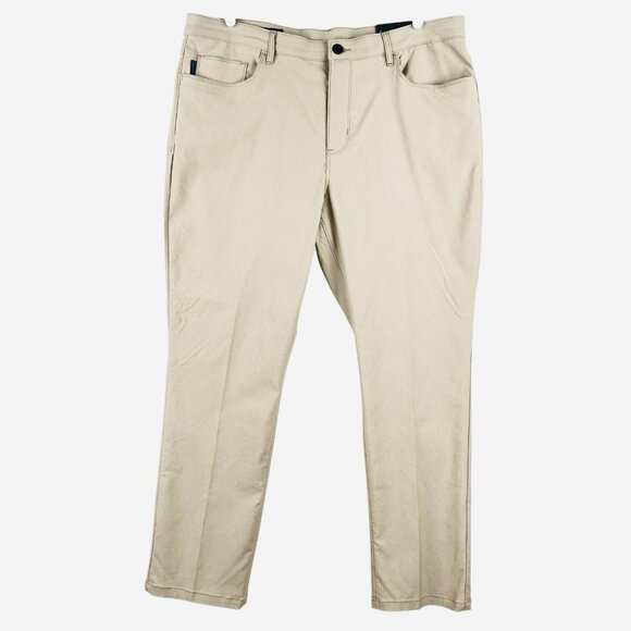 NWT Perry Ellis Men's Stretch Slim Fit Pants Size 36x30 Stone Color Slim Leg - Picture 1 of 15